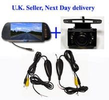 Wireless Video Parking Reversing kit 7'' inch LCD Night View Colour Camera