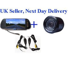 Wireless Video Parking Reversing kit 7'' inch LCD Night View Colour Camera Night View
