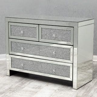 2+2 Crushed Diamond Chest of Drawers