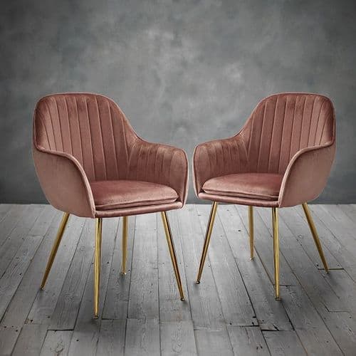 Aura  Dining Chair Blush Pink Set of 2