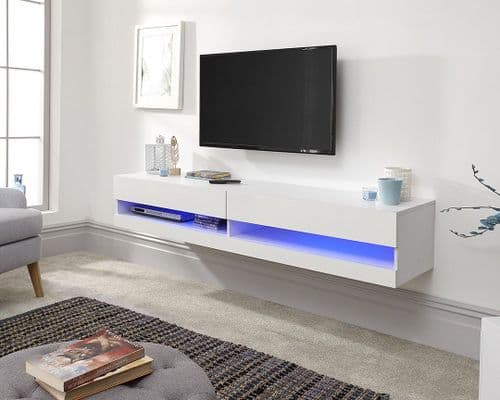 Axel Wall Mounted TV Unit White