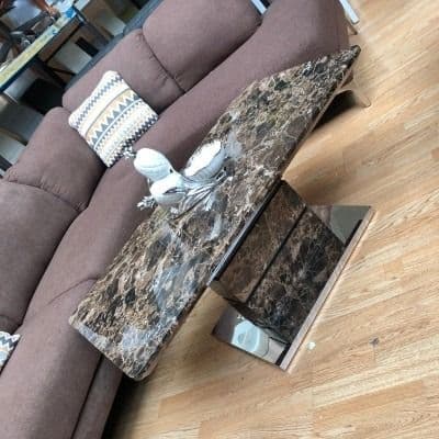 Brown Marble Effect Coffee Table