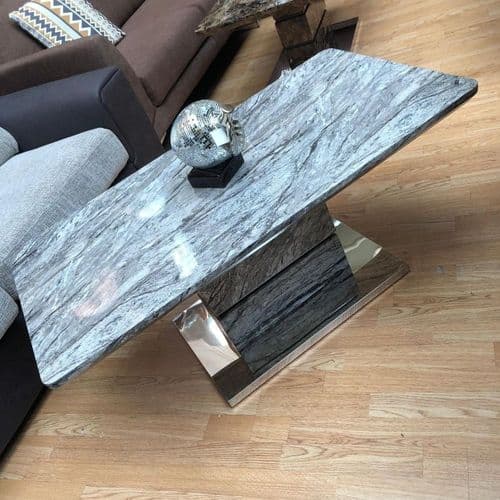 Grey Marble Effect Coffee Table