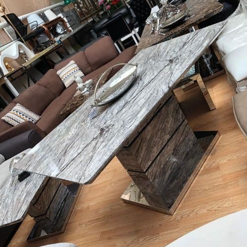 Grey Marble Effect Dining Table