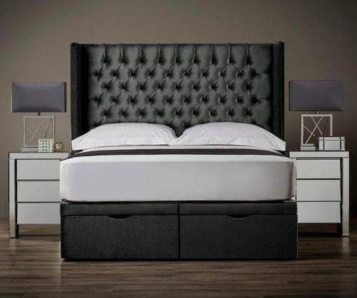 Miami Ottoman Bed With Chesterfield Wingback Headboard