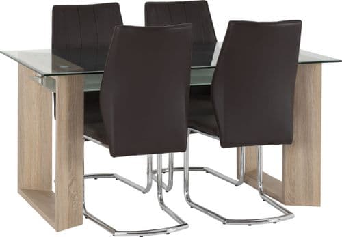 Monte Dining Table Set with 4 Chairs