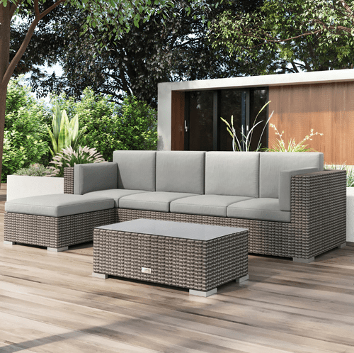 Palpes 4 Seater Garden Set With Large Footstool