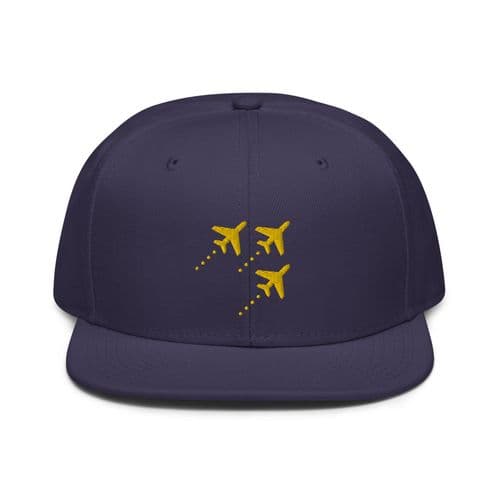 Aviation Themed Embroidered Snapback Baseball Cap / Hat 3 Planes Logo