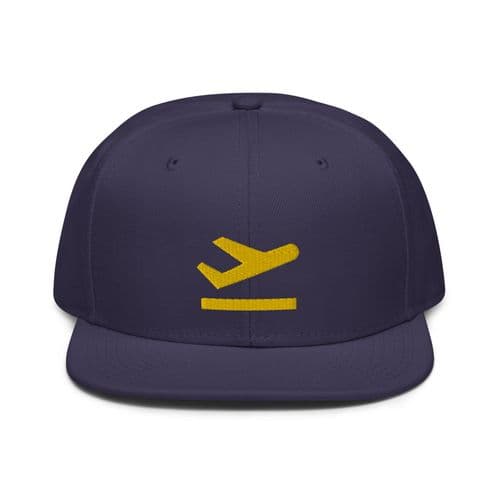 Aviation Themed Embroidered Snapback Baseball Cap / Hat Airplane Airliner Take Off Logo