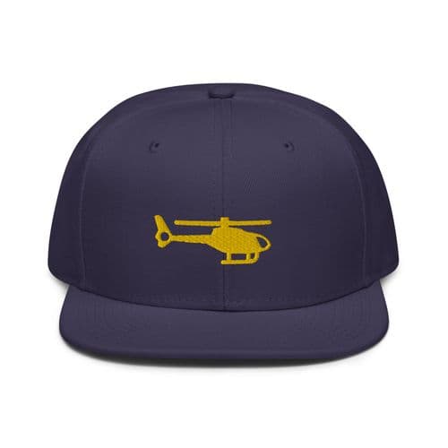 Aviation Themed Embroidered Snapback Baseball Cap / Hat Airplane Helicopter Logo