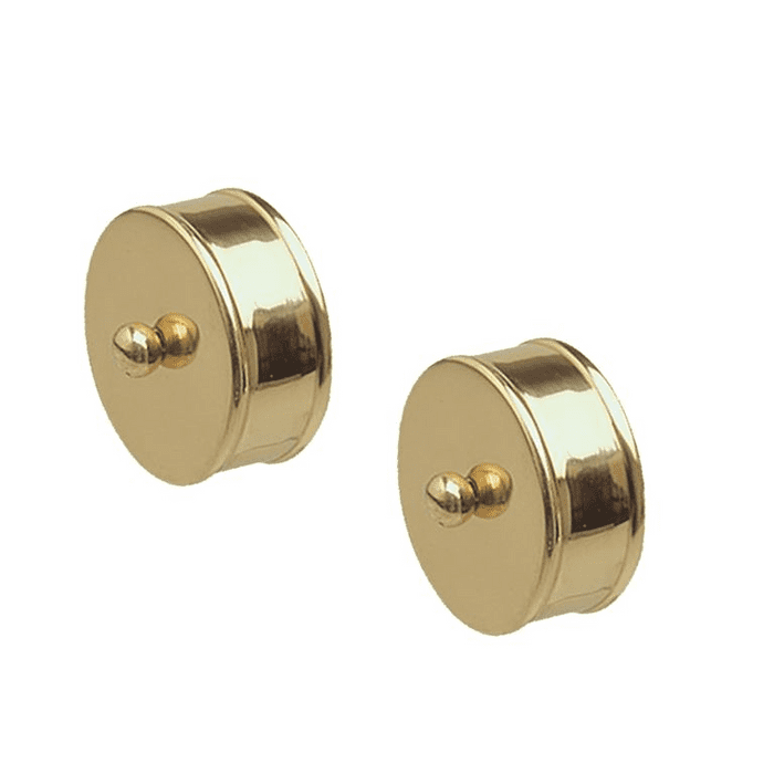 Brass Round Handrail End Caps for 54mm Mopstick Pack of 2
