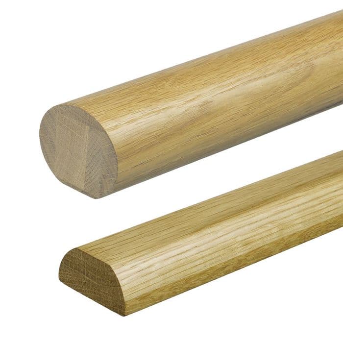 Fusion White Oak Handrail & Baserail Set Pre-Finished for Glass or Spindle