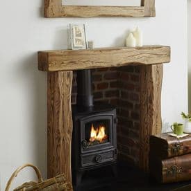 Oak Fire Surround Solid European Character Beam - Aged