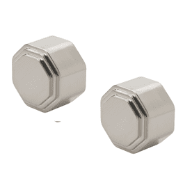 Octagon Brushed Nickel Wall Mounted Handrail End Caps (Pack of 2)