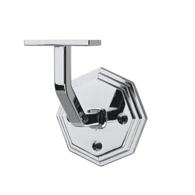 Octagon Polished Chrome Wall Mounted Handrail Bracket (Pack of 1)