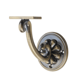 Petal Antique Brass Wall Mounted Handrail Bracket (Pack of 1)