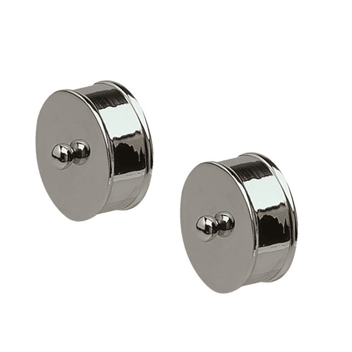 Polished Chrome Round Handrail End Caps for 54mm Mopstick Pack of 2