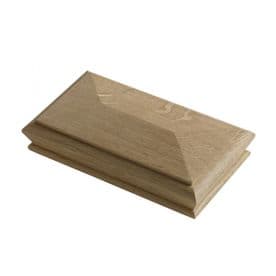 Solid White Oak Double Pyramid Post Cap for 90mm Newel Post
