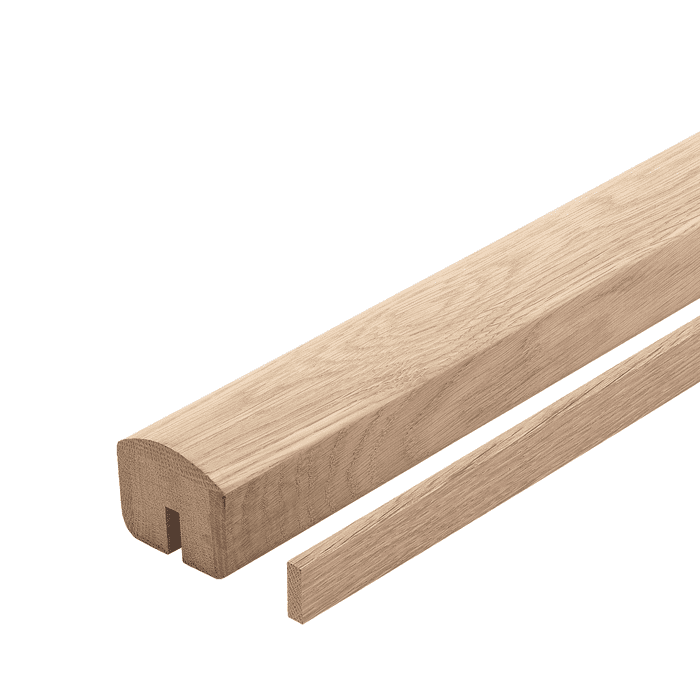 Solid White Oak Elements Handrail for Glass Panel 8mm