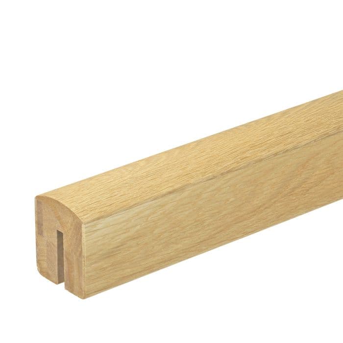 Solid White Oak Immix Handrail 2.4m for Glass Panel 8mm Pre-Finished
