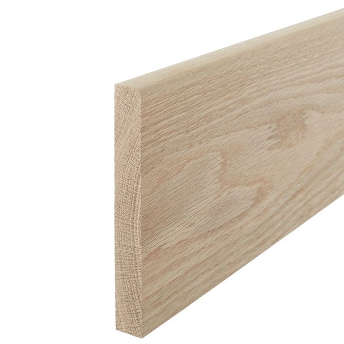 Solid White Oak Pencil Round Skirting Board 20x145x3000mm
