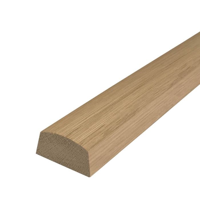 Solid White Oak Vision Baserail  Un-Grooved for Glass Panel Brackets