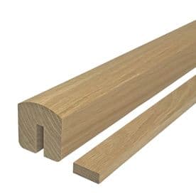 Solid White Oak Vision Handrail for Glass Panel 8mm or 10mm