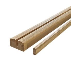 White Oak Icon Baserail for Glass Panel 8mm or 10mm
