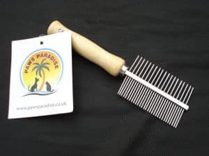 Double Sided Grooming Comb with Wooden Handle